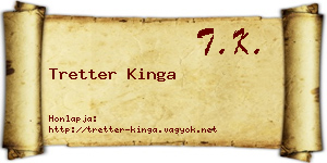 Tretter Kinga névjegykártya